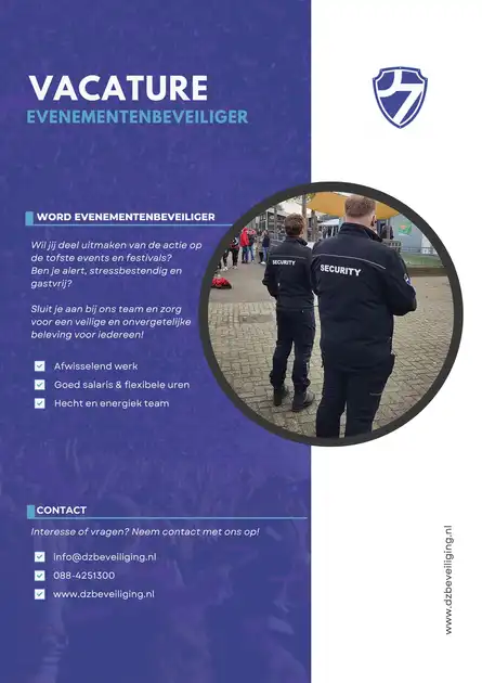 Evenementenbeveiligers gezocht! DZ Beveiliging